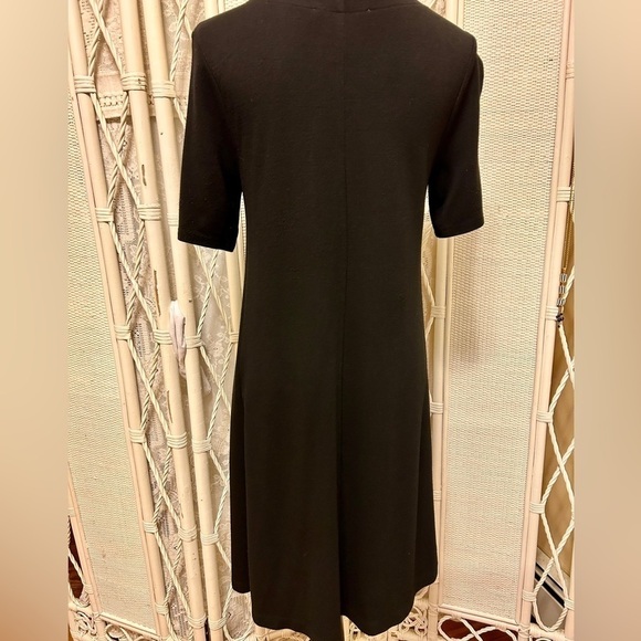Loft Black Tee Shirt Dress Crew Neck Short Sleeve Comfy Stretch  size Medium - Picture 6 of 15
